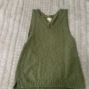 J. Crew Olive Sleeveless Knit Top